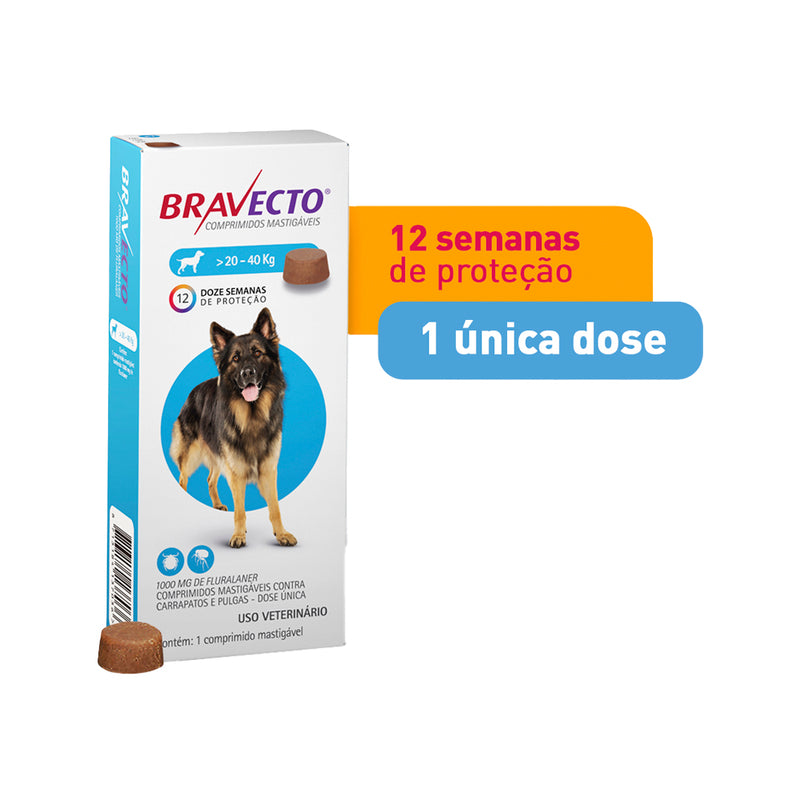 Bravecto Cães Oral 20 a 40 kg