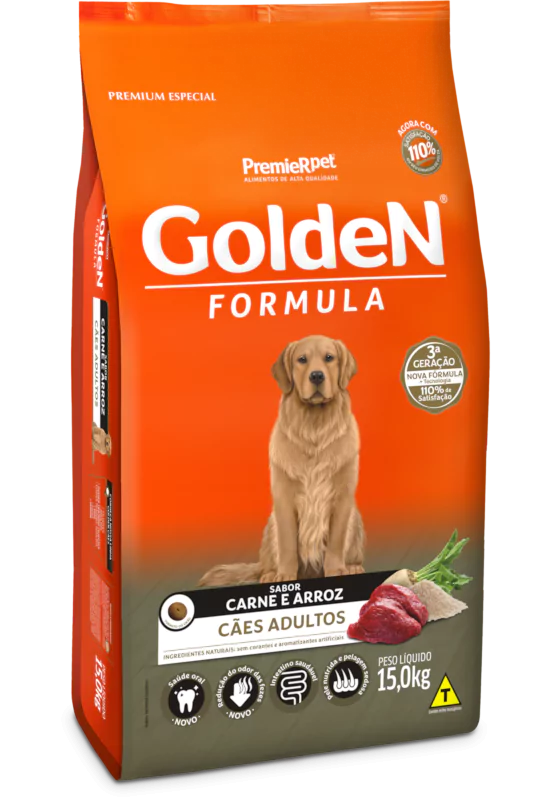 GoldeN Formula Cães Adultos Carne e Arroz 15Kg