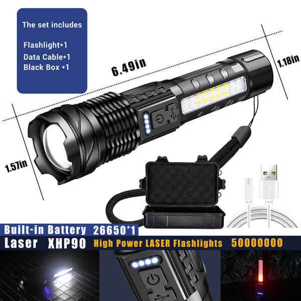 New cross-border flashlight white laser highlight waterproof outdoor lighting emergency work light running fishing light